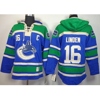 Old Time Hockey Vancouver Canucks #14 Alexandre Burrows Blue Hoodie