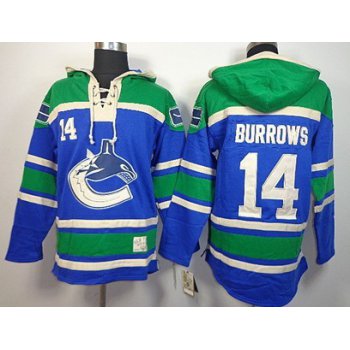 Old Time Hockey Vancouver Canucks #14 Alexandre Burrows Blue Hoodie