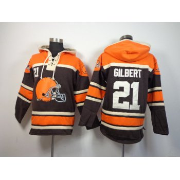 Cleveland Browns #21 Justin Gilbert 2014 Brown Hoodie