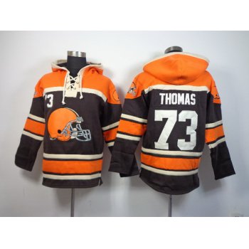 Cleveland Browns #73 Joe Thomas 2014 Brown Hoodie