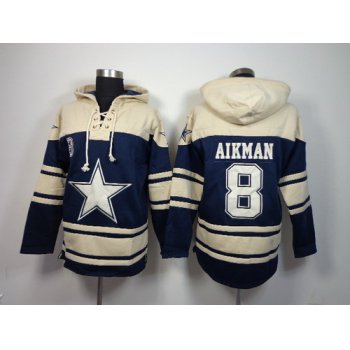 Dallas Cowboys #8 Troy Aikman 2014 Blue Hoodie