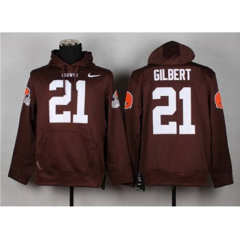 Nike Cleveland Browns #21 Justin Gilbert Brown Hoodie