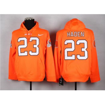 Nike Cleveland Browns #23 Joe Haden Orange Hoodie