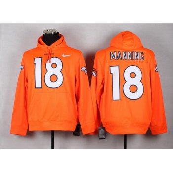 Nike Denver Broncos #18 Peyton Manning Orange Hoodie