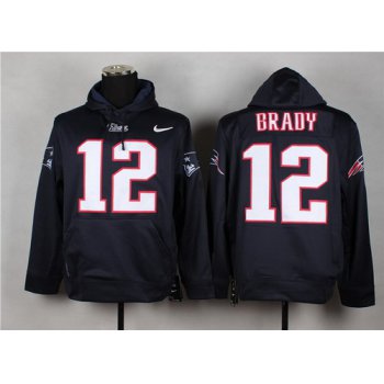 Nike New England Patriots #12 Tom Brady Blue Hoodie