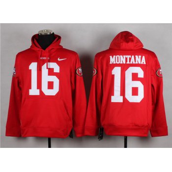 Nike San Francisco 49ers #16 Joe Montana Red Hoodie