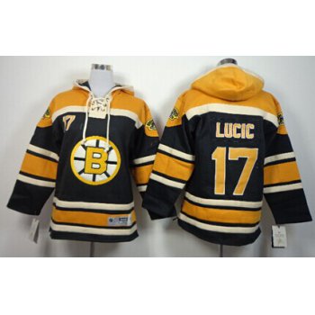 Old Time Hockey Boston Bruins #17 Milan Lucic Black Kids Hoodie