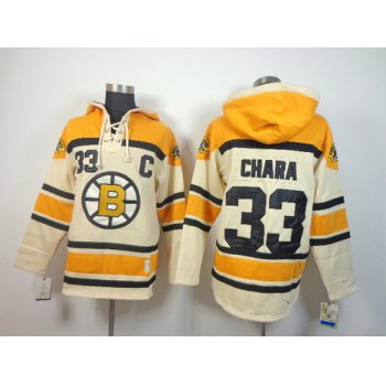 Old Time Hockey Boston Bruins #33 Zdeno Chara Cream Hoodie