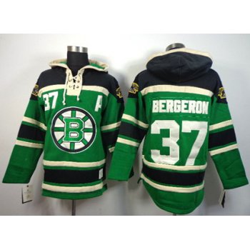 Old Time Hockey Boston Bruins #37 Patrice Bergeron Green Hoodie