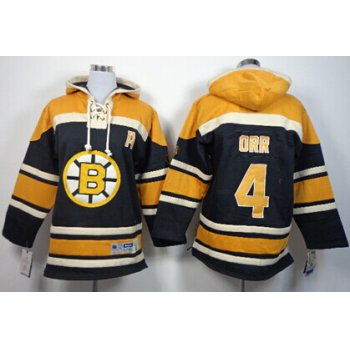 Old Time Hockey Boston Bruins #4 Bobby Orr Black Kids Hoodie