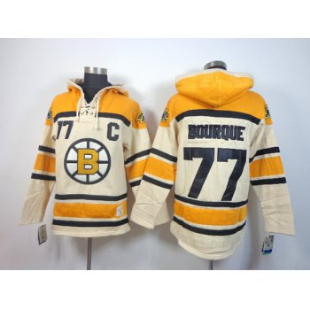 Old Time Hockey Boston Bruins #77 Ray Bourque Cream Hoodie