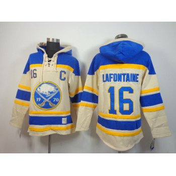 Old Time Hockey Buffalo Sabres #16 Pat Lafontaine Cream Hoodie