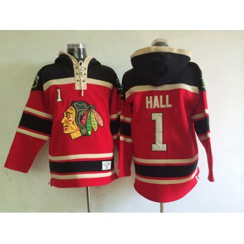 Old Time Hockey Chicago Blackhawks #1 Glenn Hall Red Hoodie