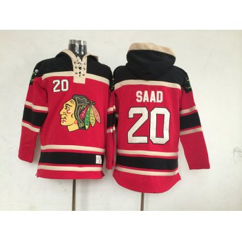 Old Time Hockey Chicago Blackhawks #20 Brandon Saad Red Hoodie