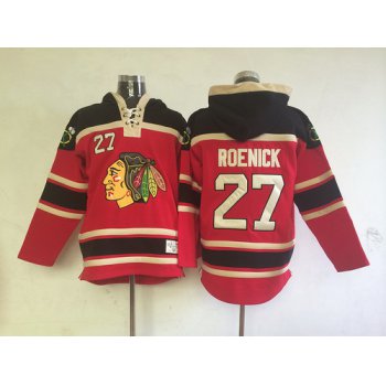 Old Time Hockey Chicago Blackhawks #27 Johnny Oduya Red Hoodie