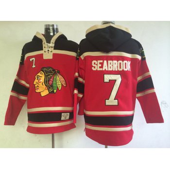 Old Time Hockey Chicago Blackhawks #7 Brent Seabrook Red Hoodie