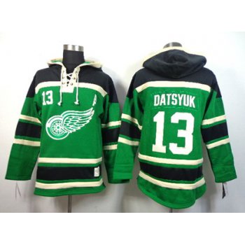 Old Time Hockey Detroit Red Wings #13 Pavel Datsyuk Green Hoodie