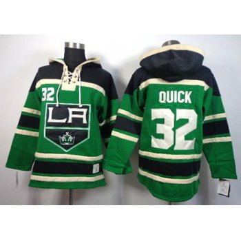 Old Time Hockey Los Angeles Kings #32 Jonathan Quick Green Hoodie