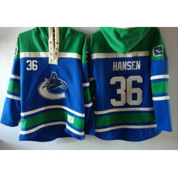 Old Time Hockey Vancouver Canucks #36 Jannik Hansen Blue Hoodie