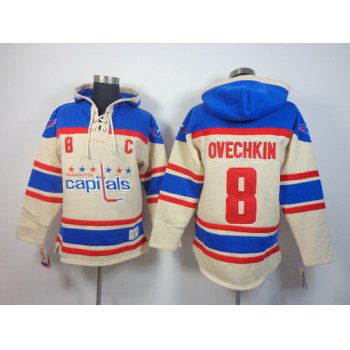 Old Time Hockey Washington Capitals #8 Alex Ovechkin Cream Hoodie