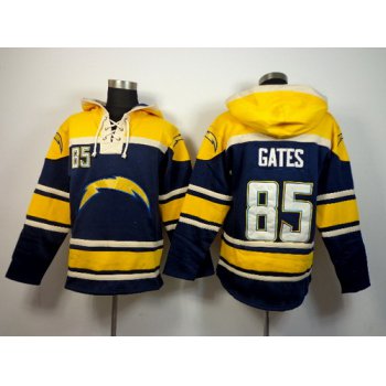 San Diego Chargers #85 Antonio Gates 2014 Navy Blue Hoodie