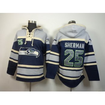 Seattle Seahawks #25 Richard Sherman 2014 Navy Blue Hoodie