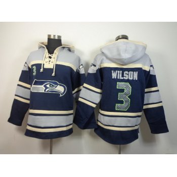 Seattle Seahawks #3 Russell Wilson 2014 Navy Blue Hoodie