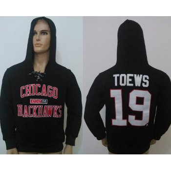 CCM Chicago Blackhawks #19 Jonathan Toews Black Hoodie