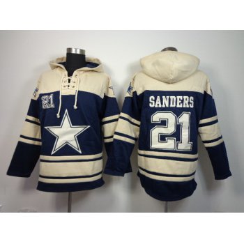 Dallas Cowboys #21 Deion Sanders 2014 Blue Hoodie