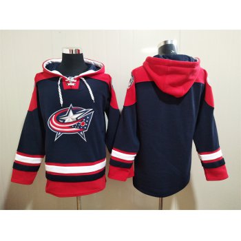 Men's Columbus Blue Jackets Blank Navy Blue Team Color 2014 Hoodie