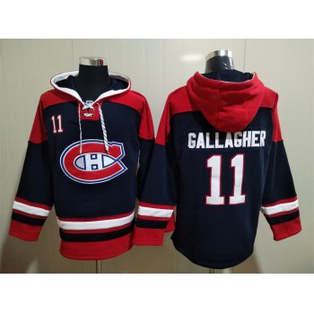 Men's Hockey Montreal Canadiens #11 Brendan Gallagher Navy Blue Hoodie