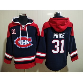 Men's Hockey Montreal Canadiens #31 Carey Price Navy Blue Hoodie