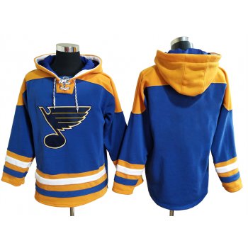 Men's St Louis Blues Blue Ageless Must Have Lace Up Pullover Blank Hoodie