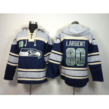 Seattle Seahawks #80 Steve Largent 2014 Navy Blue Hoodie