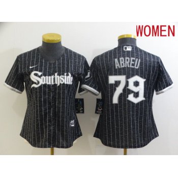 Women Chicago White Sox 79 Abreu City Edition Black Game Nike 2021 MLB Jersey