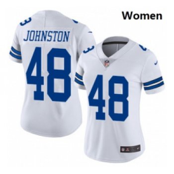 Women Dallas Cowboys #48 Daryl Johnston Nike Vapor White Limited Jersey