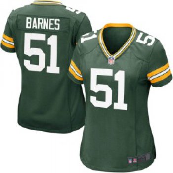 Women's Green Bay Packers #51 Krys Barnes Game Green Team Color Jersey