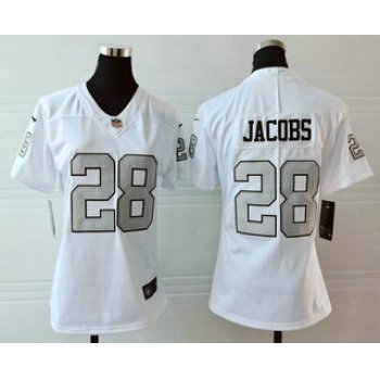 Women's Las Vegas Raiders #28 Josh Jacobs White 2016 Color Rush Stitched NFL Nike Limited Jersey