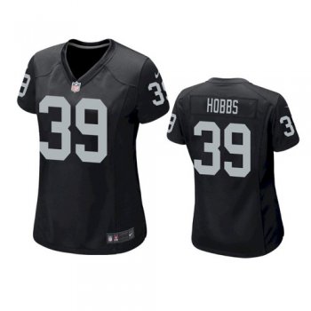 Women's Las Vegas Raiders #39 Nate Hobbs Black Game Jersey