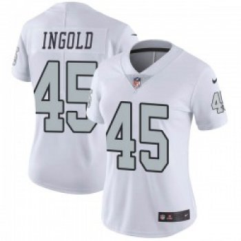 Women's Las Vegas Raiders #45 Alec Ingold Limited White Color Rush Jersey