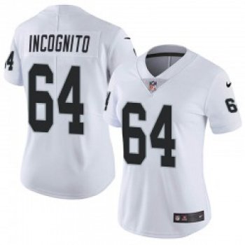 Women's Las Vegas Raiders #64 Richie Incognito Limited White Vapor Untouchable Jersey