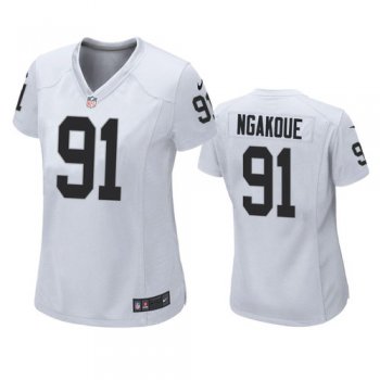 Women's Las Vegas Raiders #91 Yannick Ngakoue White Game Jersey