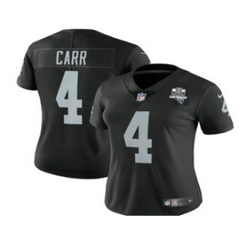 Women's Las Vegas Raiders Black #4 Derek Carr 2020 Inaugural Season Vapor Untouchable Limited Stitched Jersey