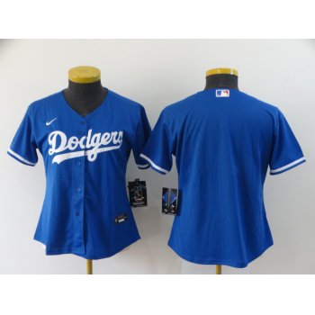 Women's Los Angeles Dodgers Blank Blue Stitched MLB Cool Base Nike Jersey