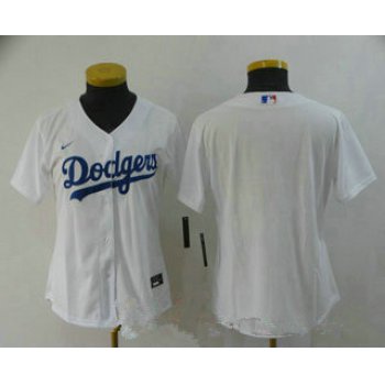 Women's Los Angeles Dodgers Blank White Stitched MLB Cool Base Nike Jersey