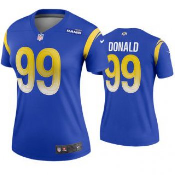 Women's Royal Los Angeles Rams #99 Aaron Donald 2020 Stitched Jersey