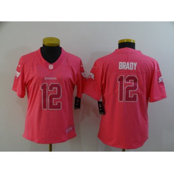 Women's Tampa Bay Buccaneers #12 Tom Brady Pink Fashion 2017 Rush NFL Nike Limited Jersey