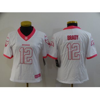 Women's Tampa Bay Buccaneers #12 Tom Brady White Pink 2016 Color Rush Fashion NFL Nike Limited Jersey