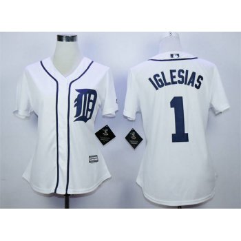 Detroit Tigers #1 Jose Iglesias White Women New Cool Base Jersey