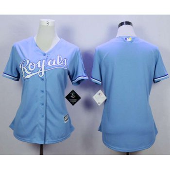 Kansas City Royals Blank Light Blue Women New Cool Base Jersey